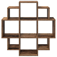 Produktbild för Vägg hylla Gammalt trä 90 x 25 x 90 cm Konstruerat trä