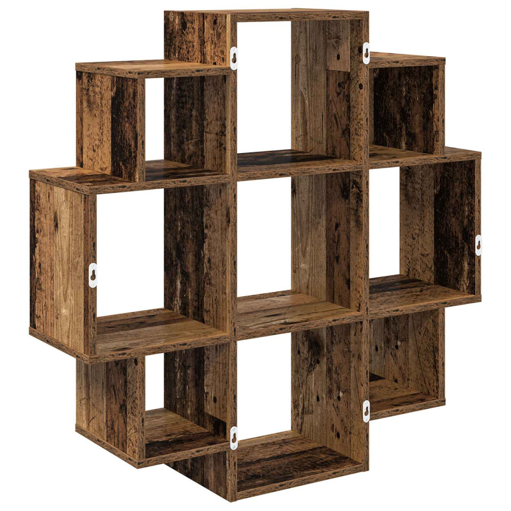 Produktbild för Vägg hylla Gammalt trä 90 x 25 x 90 cm Konstruerat trä