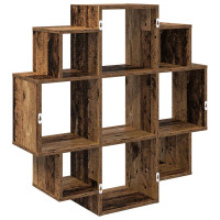 Produktbild för Vägg hylla Gammalt trä 90 x 25 x 90 cm Konstruerat trä