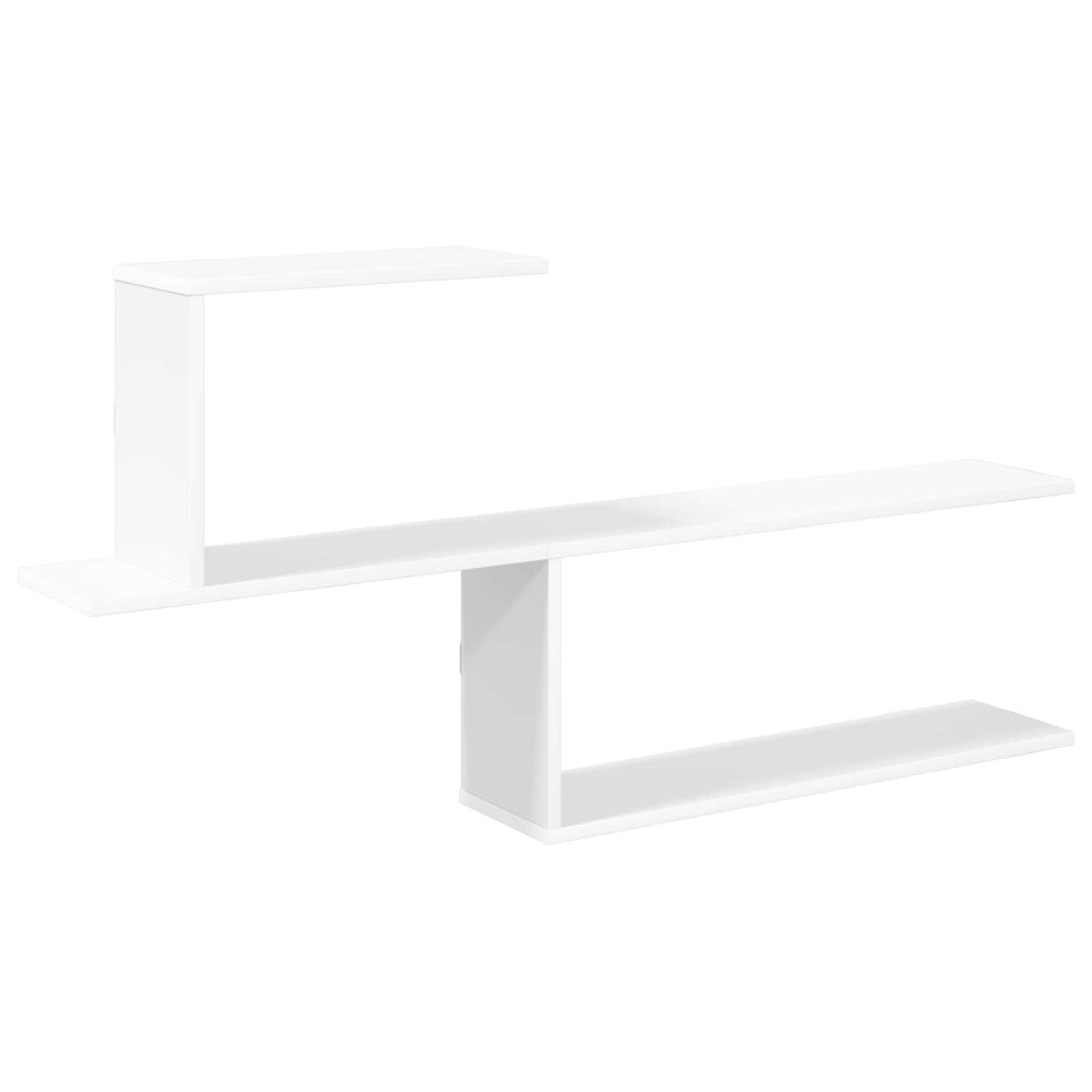 Produktbild för Vägg hylla Vit 122 x 18 x 60 cm Konstruerat trä