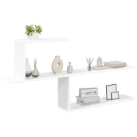 Produktbild för Vägg hylla Vit 122 x 18 x 60 cm Konstruerat trä
