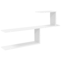 Produktbild för Vägg hylla Vit 122 x 18 x 60 cm Konstruerat trä