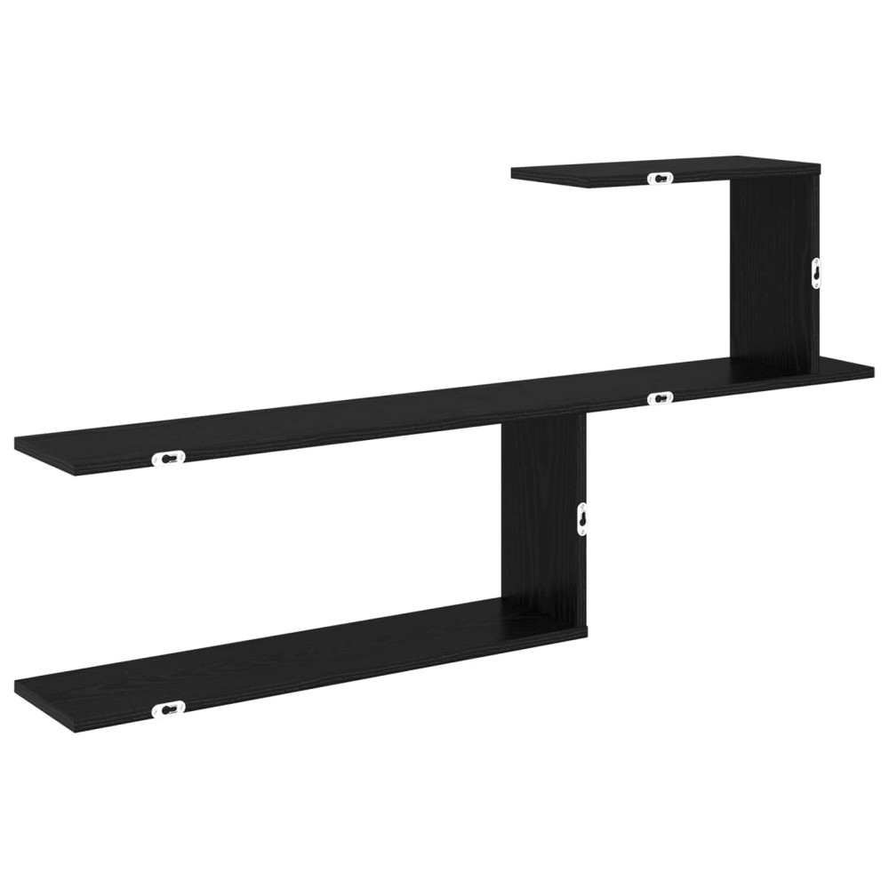 Produktbild för Vägg hylla Svart ek 122 x 18 x 60 cm Konstruerat trä