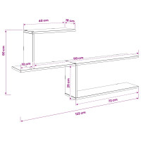 Produktbild för Vägg hylla Svart ek 122 x 18 x 60 cm Konstruerat trä
