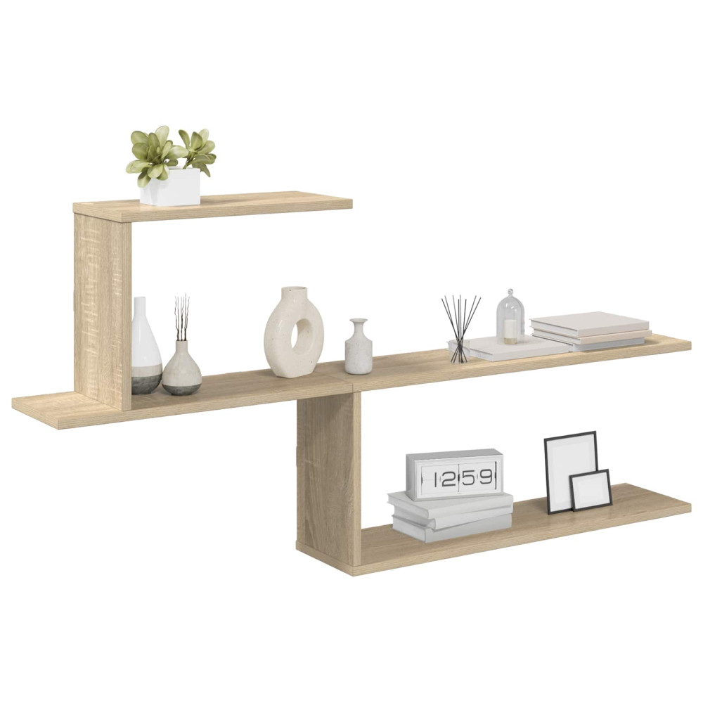 Produktbild för Vägg hylla Sonoma-ek 122 x 18 x 60 cm Konstruerat trä