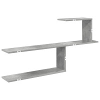 Produktbild för Vägg hylla Betonggrå 122 x 18 x 60 cm Konstruerat trä