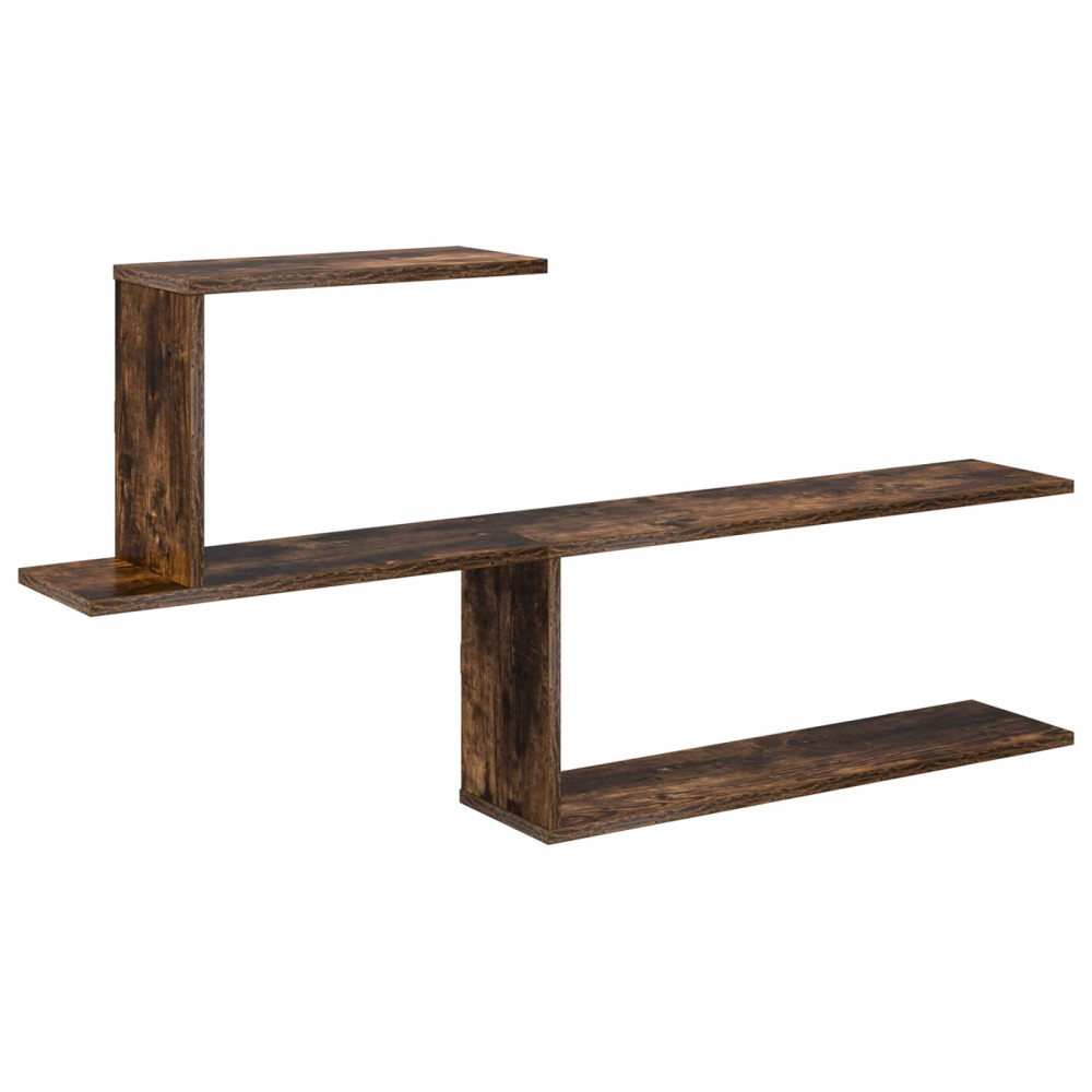 Produktbild för Vägg hylla Rökt ek 122 x 18 x 60 cm Konstruerat trä