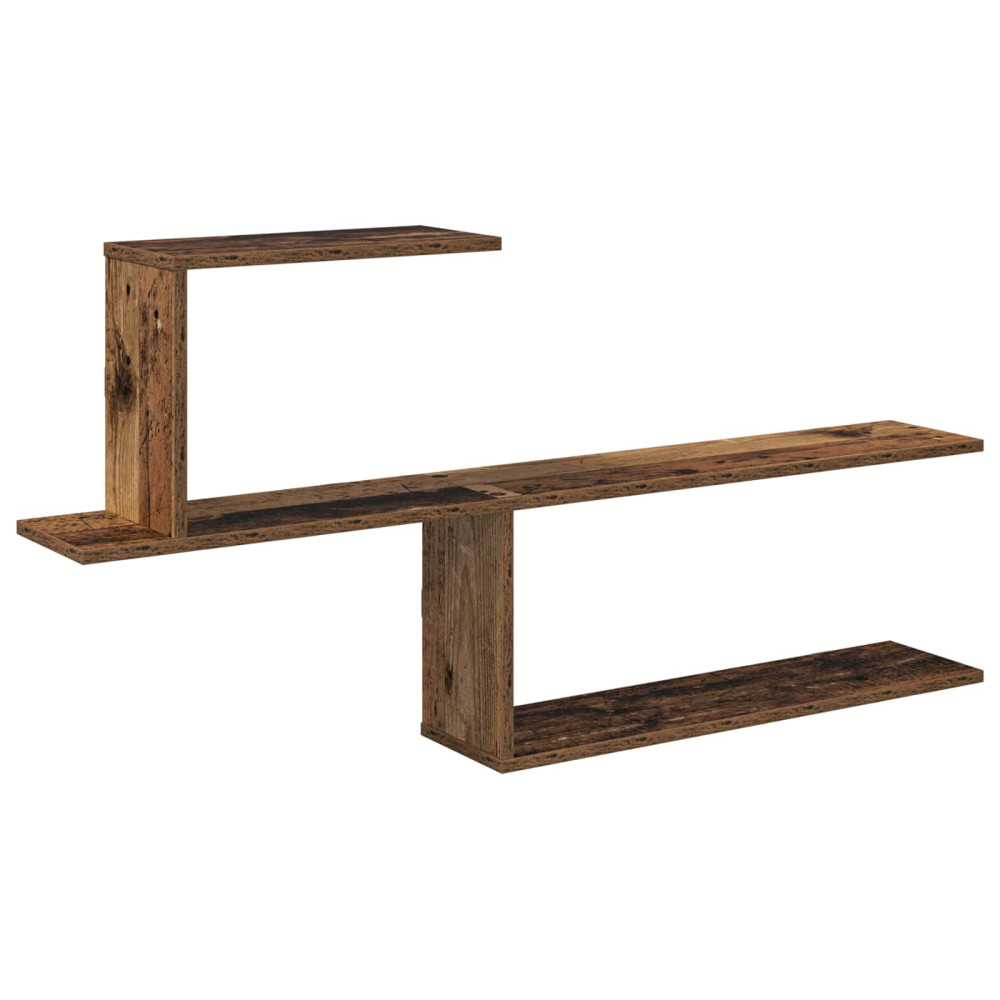 Produktbild för Vägg hylla Gammalt trä 122 x 18 x 60 cm Konstruerat trä