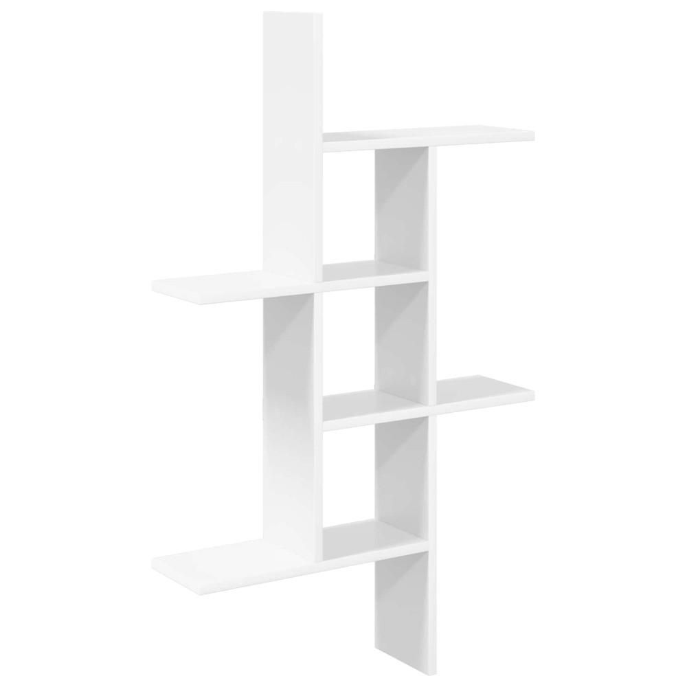 Produktbild för Vägg hylla Vit 61 x 15 x 102 cm Konstruerat trä