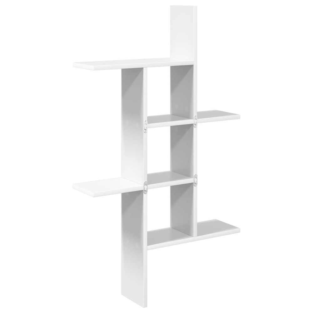 Produktbild för Vägg hylla Vit 61 x 15 x 102 cm Konstruerat trä