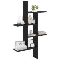 Produktbild för Vägg hylla Svart ek 61 x 15 x 102 cm Konstruerat trä