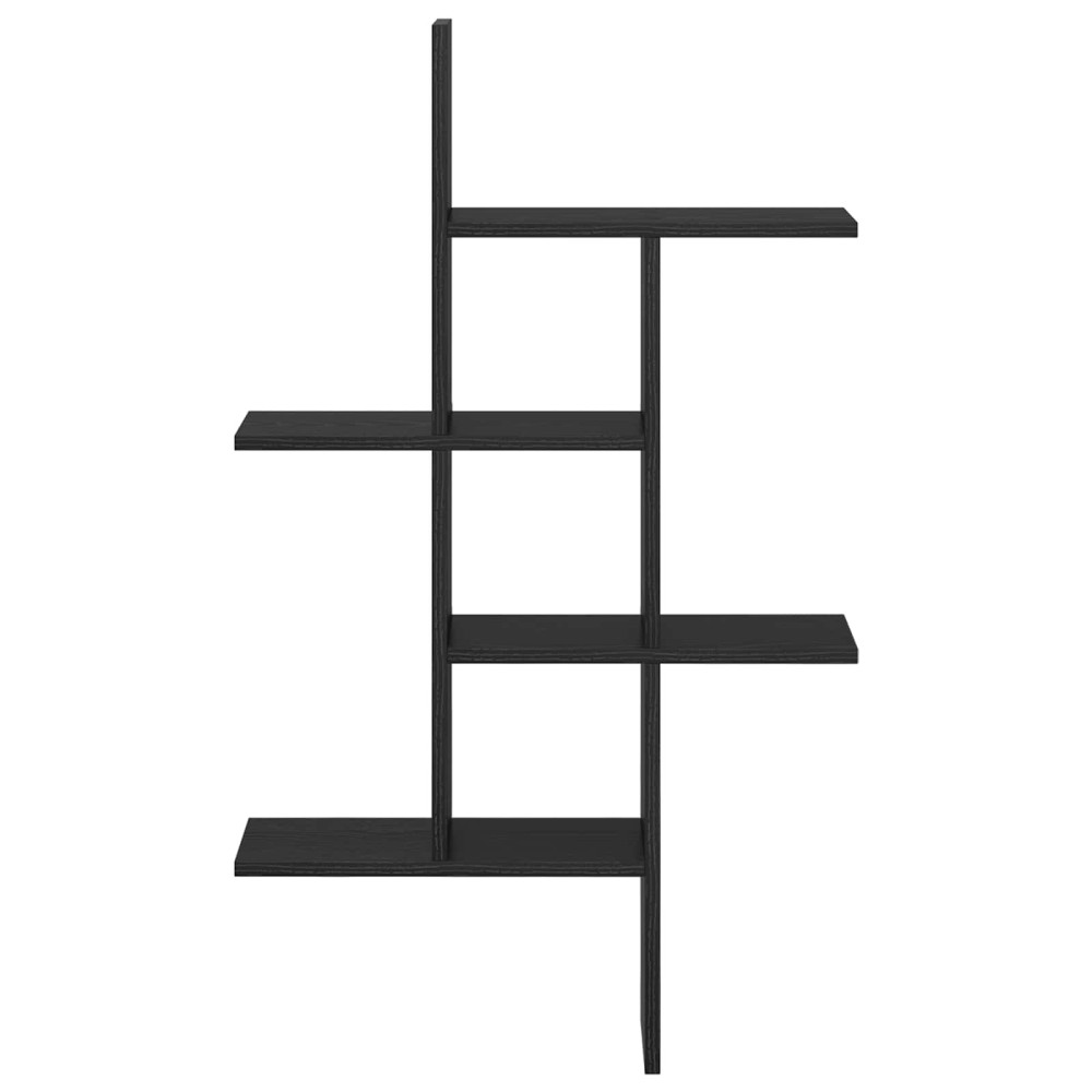 Produktbild för Vägg hylla Svart ek 61 x 15 x 102 cm Konstruerat trä