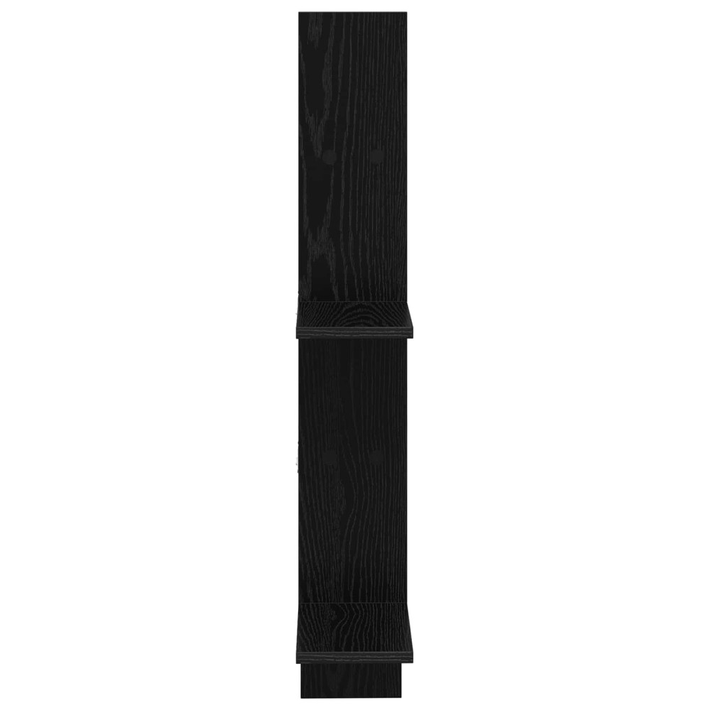 Produktbild för Vägg hylla Svart ek 61 x 15 x 102 cm Konstruerat trä
