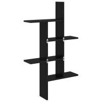 Produktbild för Vägg hylla Svart ek 61 x 15 x 102 cm Konstruerat trä
