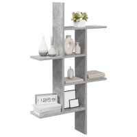 Produktbild för Vägg hylla Betonggrå 61 x 15 x 102 cm Konstruerat trä