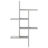 Produktbild för Vägg hylla Betonggrå 61 x 15 x 102 cm Konstruerat trä