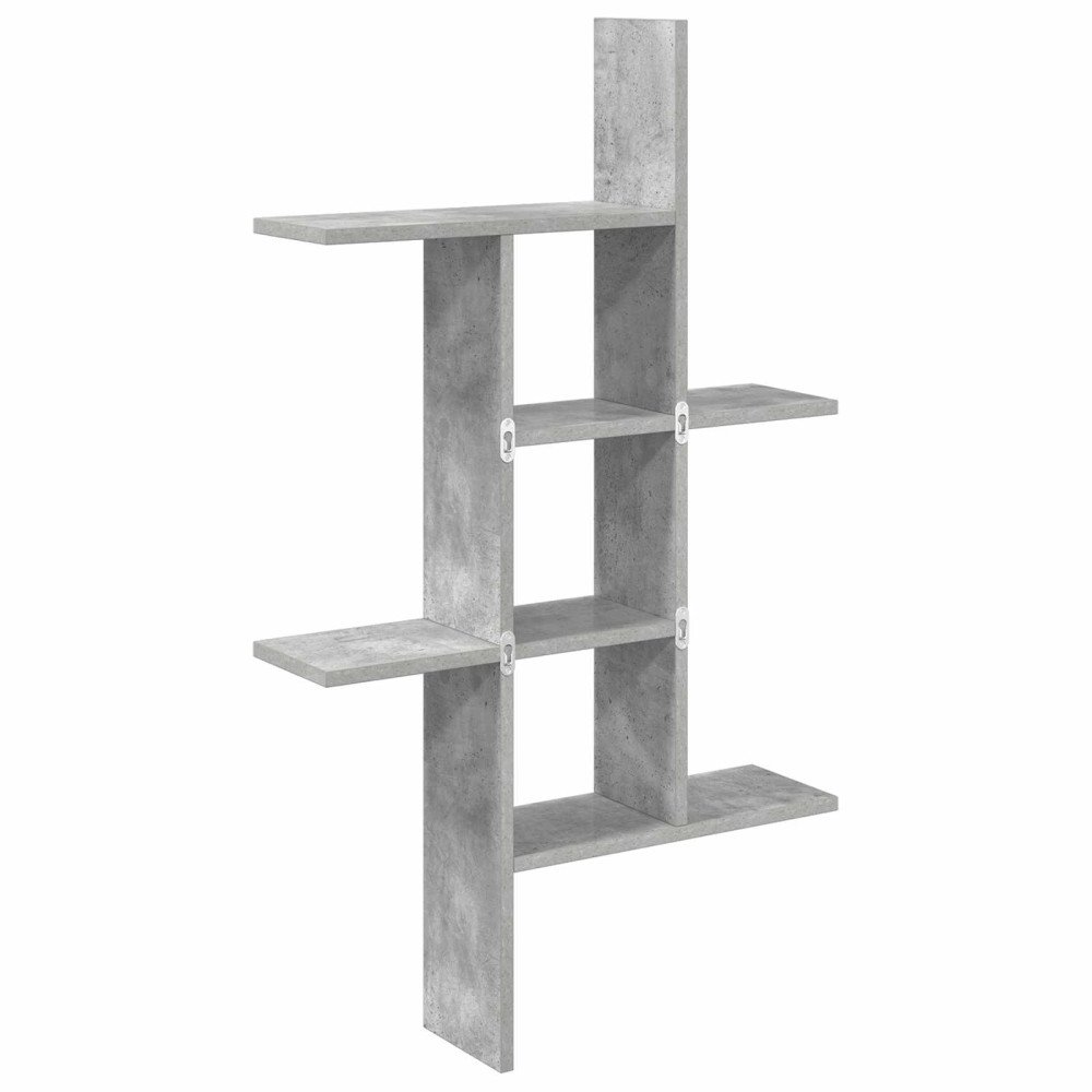 Produktbild för Vägg hylla Betonggrå 61 x 15 x 102 cm Konstruerat trä