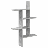 Produktbild för Vägg hylla Betonggrå 61 x 15 x 102 cm Konstruerat trä