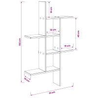 Produktbild för Vägg hylla Betonggrå 61 x 15 x 102 cm Konstruerat trä
