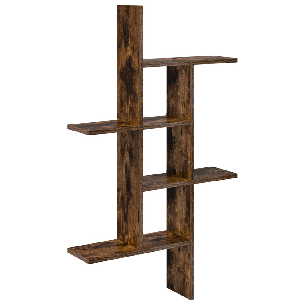 Produktbild för Vägg hylla Rökt ek 61 x 15 x 102 cm Konstruerat trä