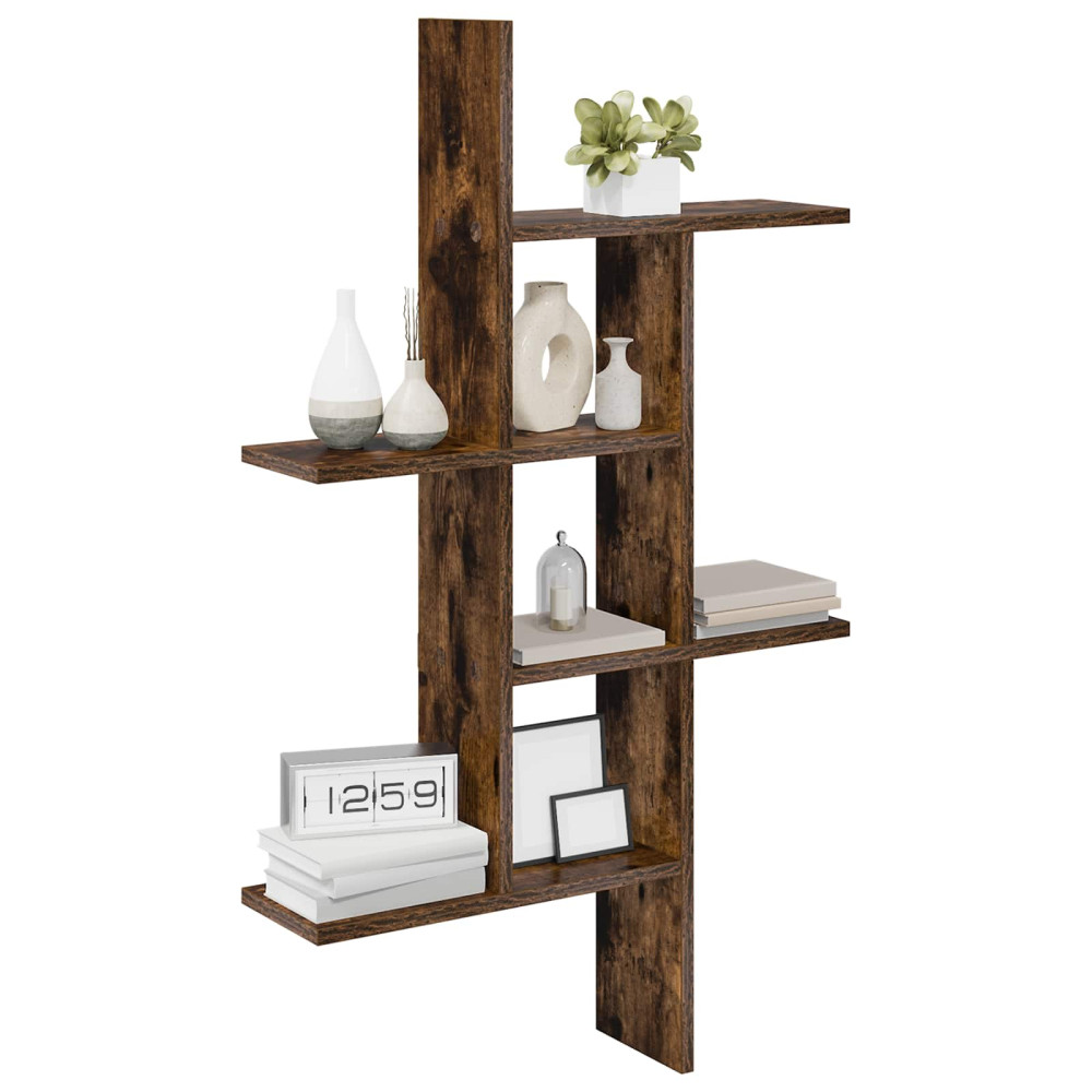 Produktbild för Vägg hylla Rökt ek 61 x 15 x 102 cm Konstruerat trä