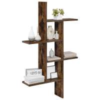 Produktbild för Vägg hylla Rökt ek 61 x 15 x 102 cm Konstruerat trä