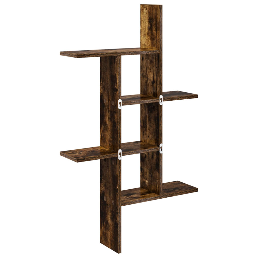 Produktbild för Vägg hylla Rökt ek 61 x 15 x 102 cm Konstruerat trä