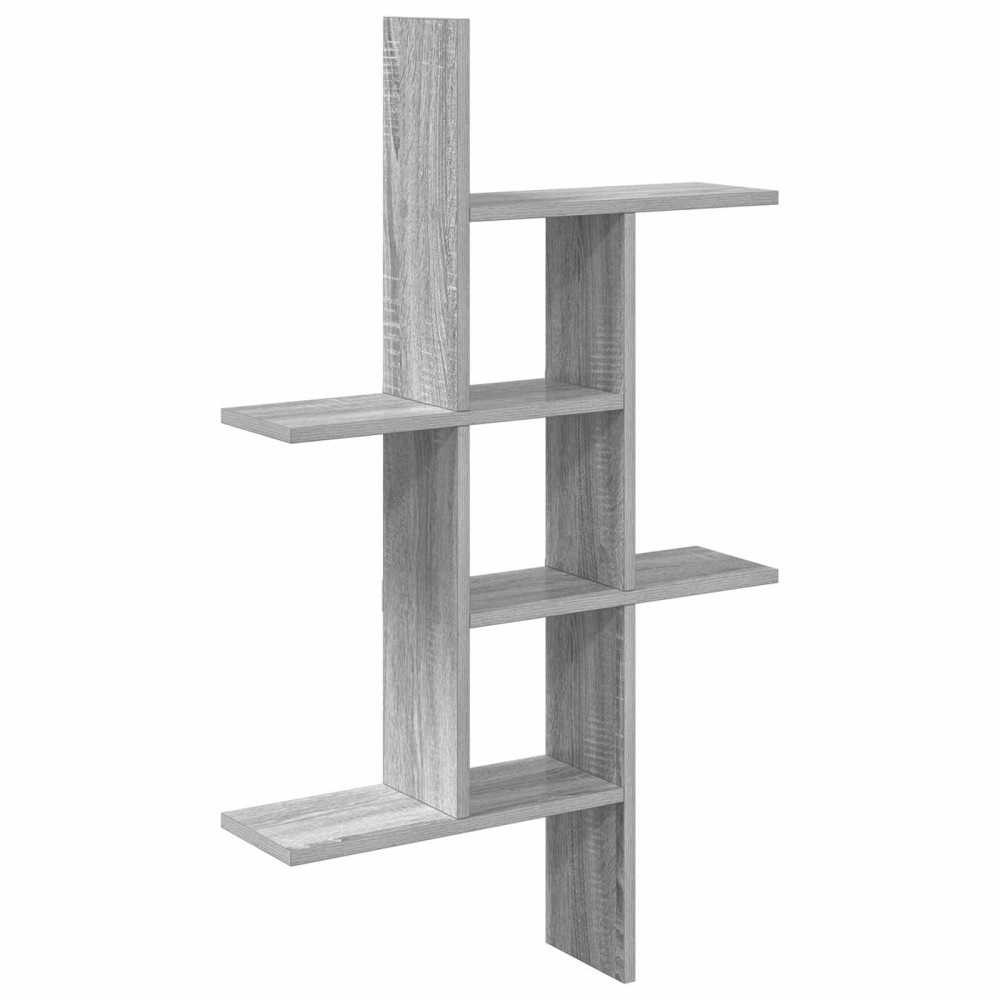 Produktbild för Vägg hylla Grå Sonoma 61 x 15 x 102 cm Konstruerat trä