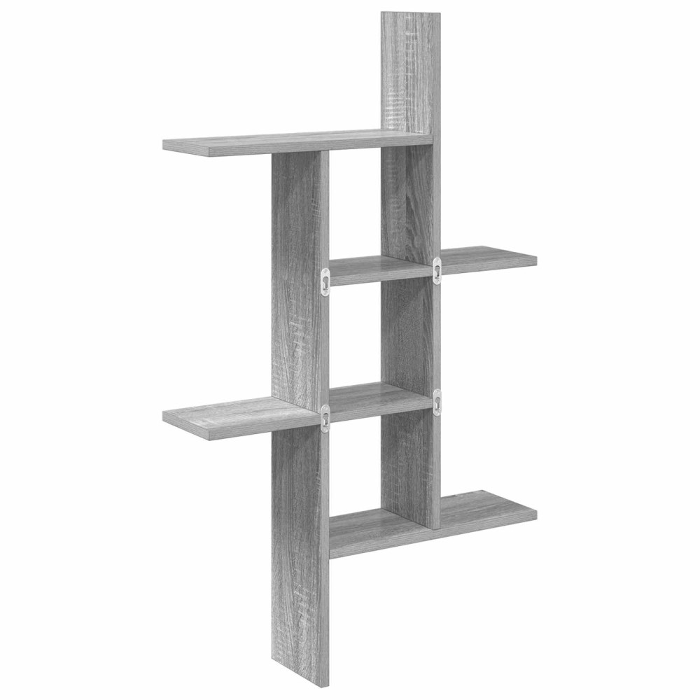 Produktbild för Vägg hylla Grå Sonoma 61 x 15 x 102 cm Konstruerat trä