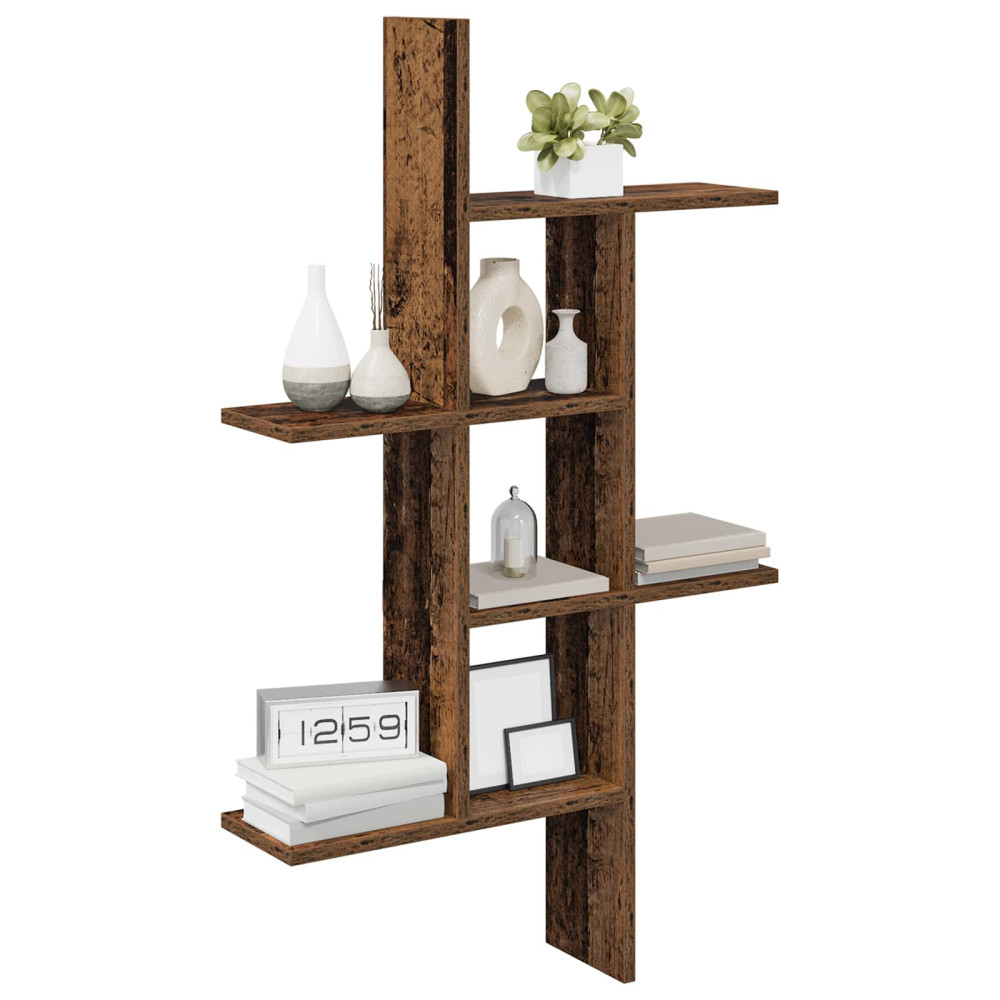 Produktbild för Vägg hylla Gammalt trä 61 x 15 x 102 cm Konstruerat trä