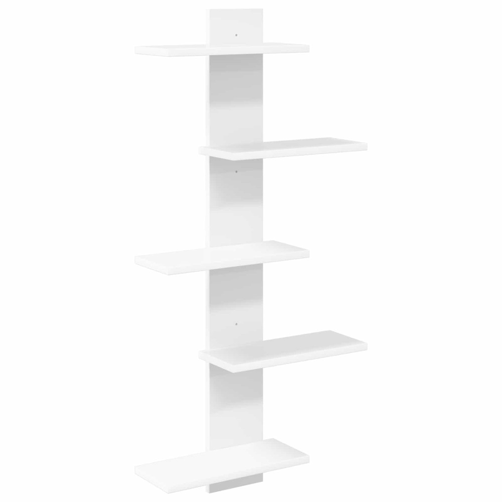 Produktbild för Väggflytande Hylla Vit 48,5 x 15 x 101 cm Konstruerat trä