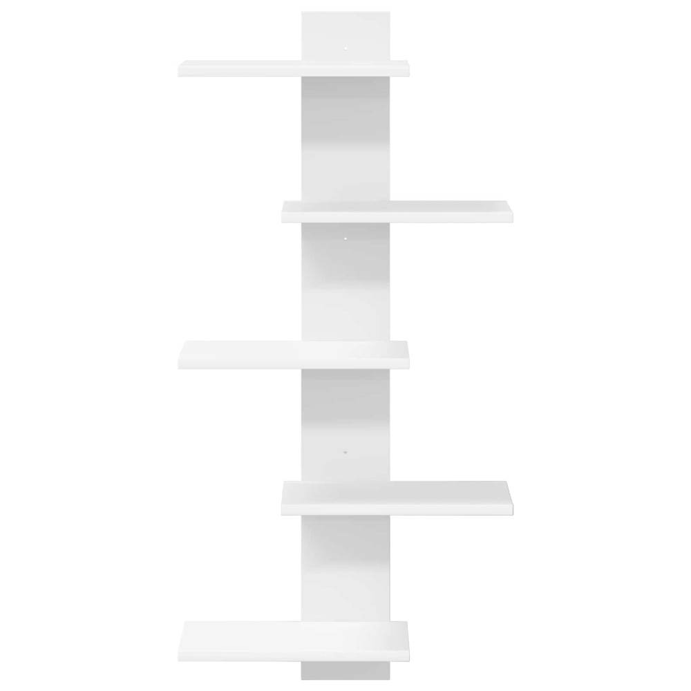 Produktbild för Väggflytande Hylla Vit 48,5 x 15 x 101 cm Konstruerat trä