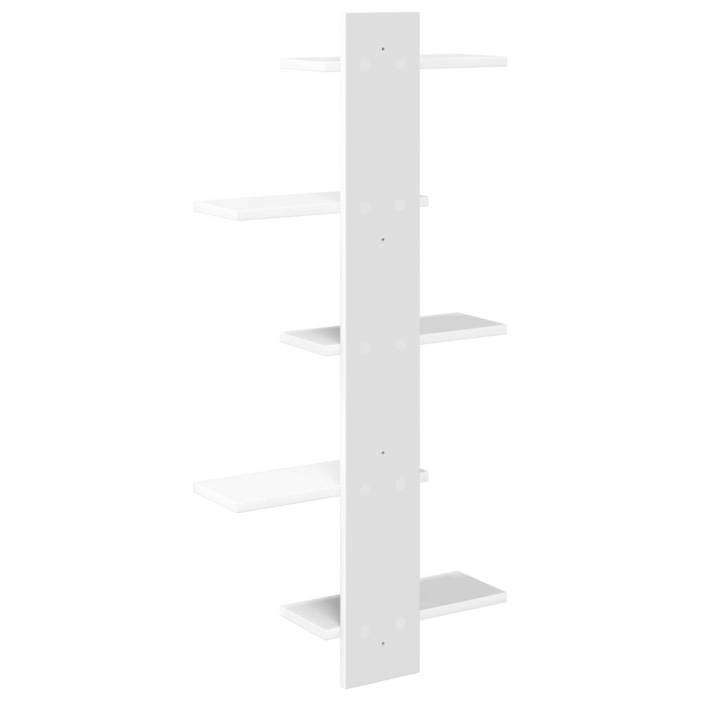 Produktbild för Väggflytande Hylla Vit 48,5 x 15 x 101 cm Konstruerat trä