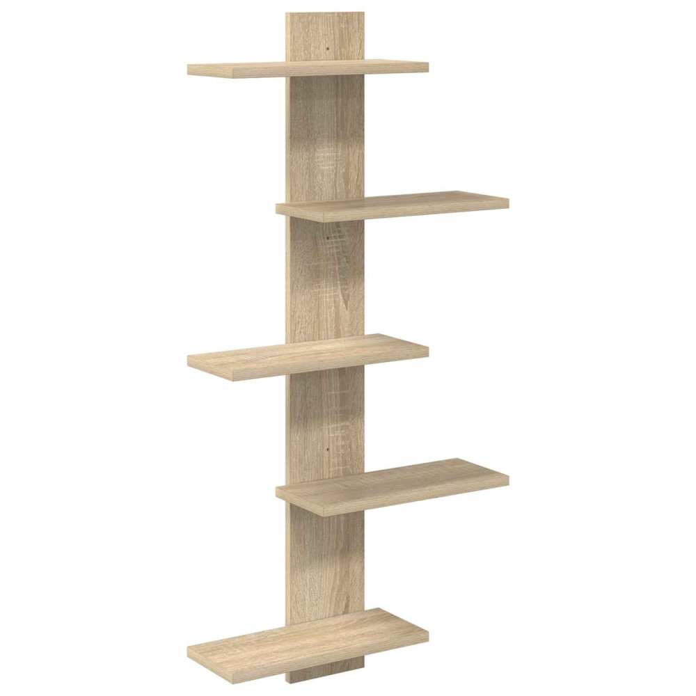 Produktbild för Väggflytande Hylla Sonoma-ek 48,5 x 15 x 101 cm Konstruerat trä