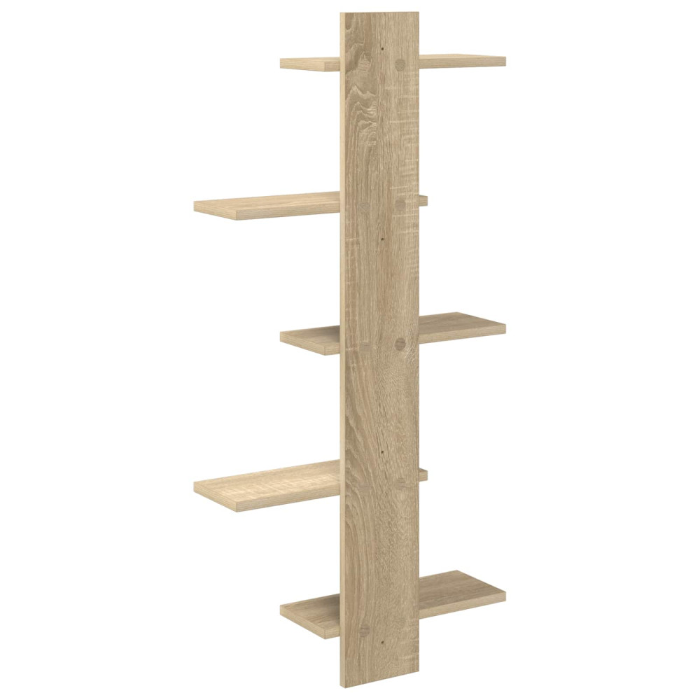 Produktbild för Väggflytande Hylla Sonoma-ek 48,5 x 15 x 101 cm Konstruerat trä