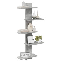 Produktbild för Väggflytande Hylla Betonggrå 48,5 x 15 x 101 cm Konstruerat trä