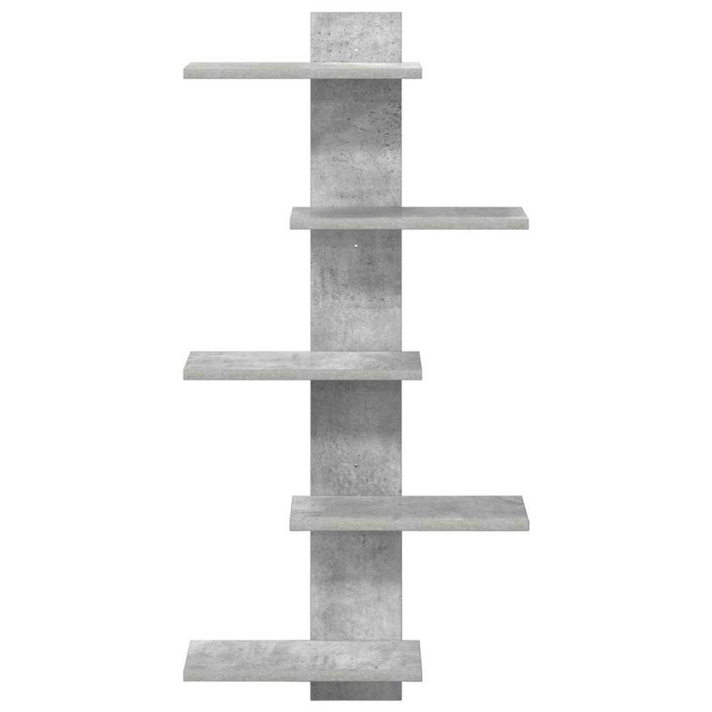 Produktbild för Väggflytande Hylla Betonggrå 48,5 x 15 x 101 cm Konstruerat trä