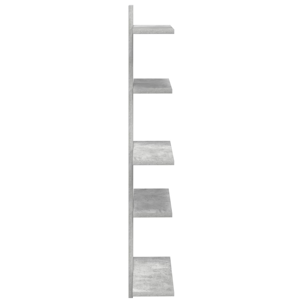 Produktbild för Väggflytande Hylla Betonggrå 48,5 x 15 x 101 cm Konstruerat trä