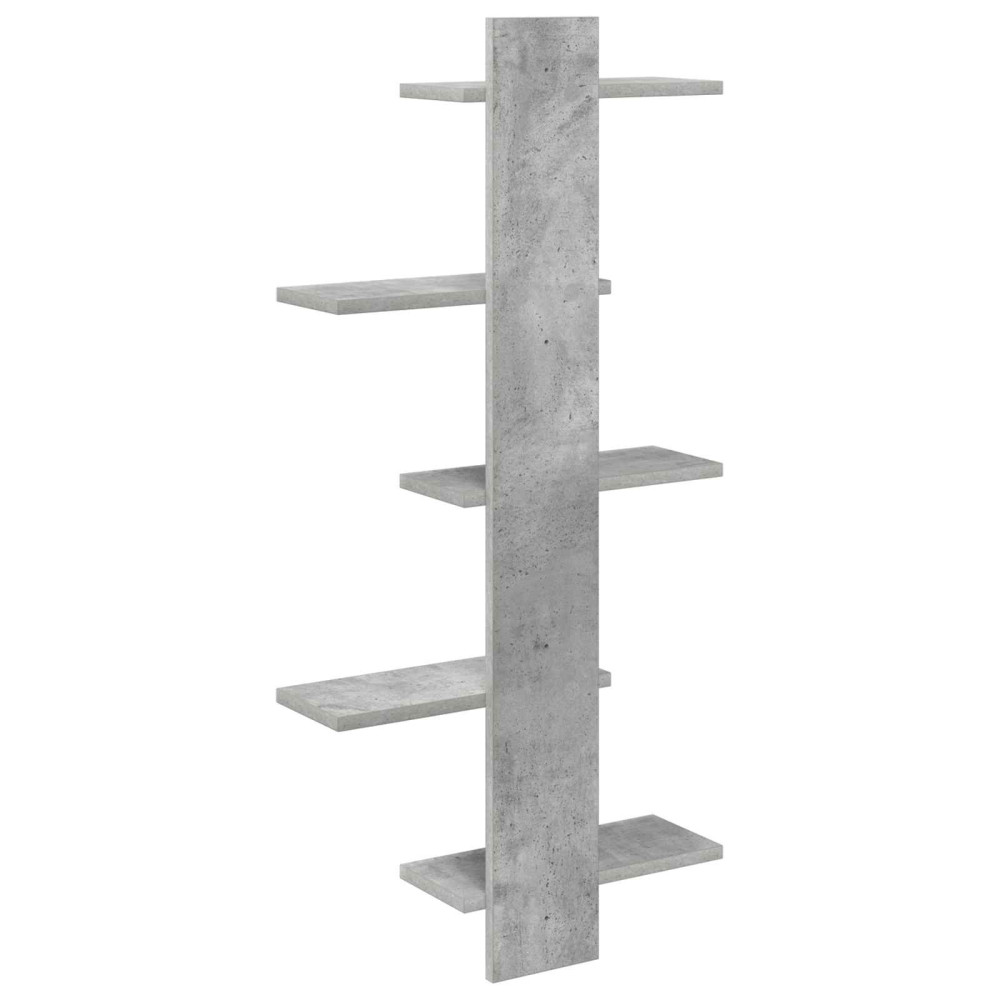 Produktbild för Väggflytande Hylla Betonggrå 48,5 x 15 x 101 cm Konstruerat trä