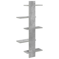 Produktbild för Väggflytande Hylla Betonggrå 48,5 x 15 x 101 cm Konstruerat trä