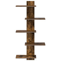 Produktbild för Väggflytande Hylla Rökt ek 48,5 x 15 x 101 cm Konstruerat trä