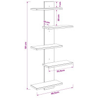 Produktbild för Väggflytande Hylla Rökt ek 48,5 x 15 x 101 cm Konstruerat trä