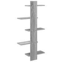 Produktbild för Väggflytande Hylla Grå Sonoma 48,5 x 15 x 101 cm