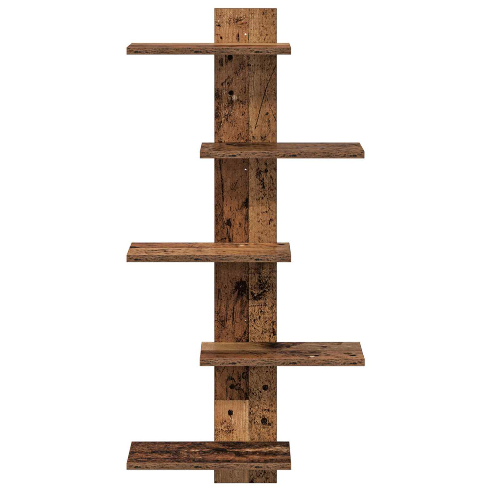 Produktbild för Väggflytande Hylla Gammalt trä 48,5 x 15 x 101 cm