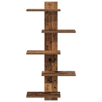 Produktbild för Väggflytande Hylla Gammalt trä 48,5 x 15 x 101 cm