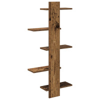 Produktbild för Väggflytande Hylla Gammalt trä 48,5 x 15 x 101 cm