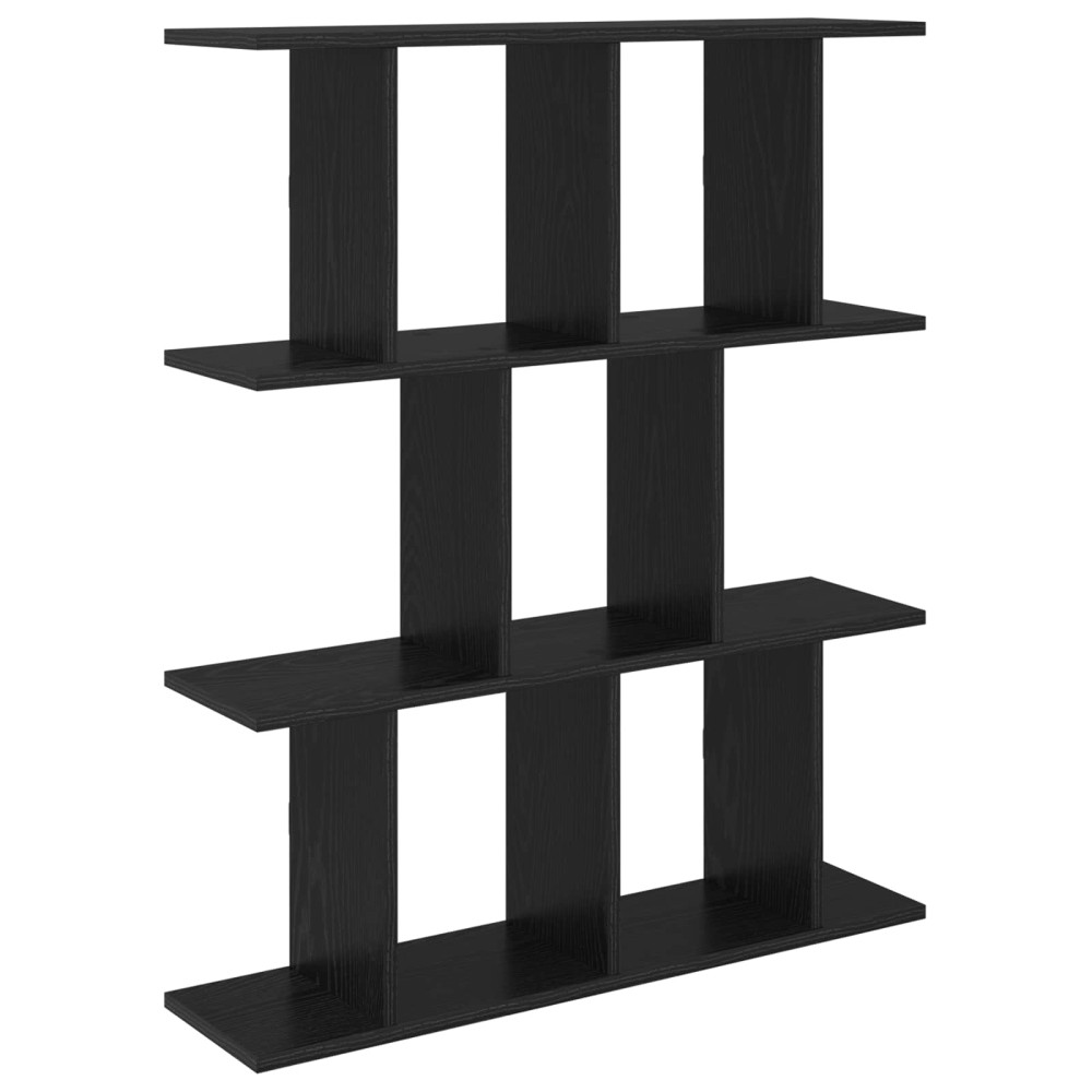 Produktbild för Vägg hylla Svart ek 80 x 20 x 96 cm Konstruerat trä