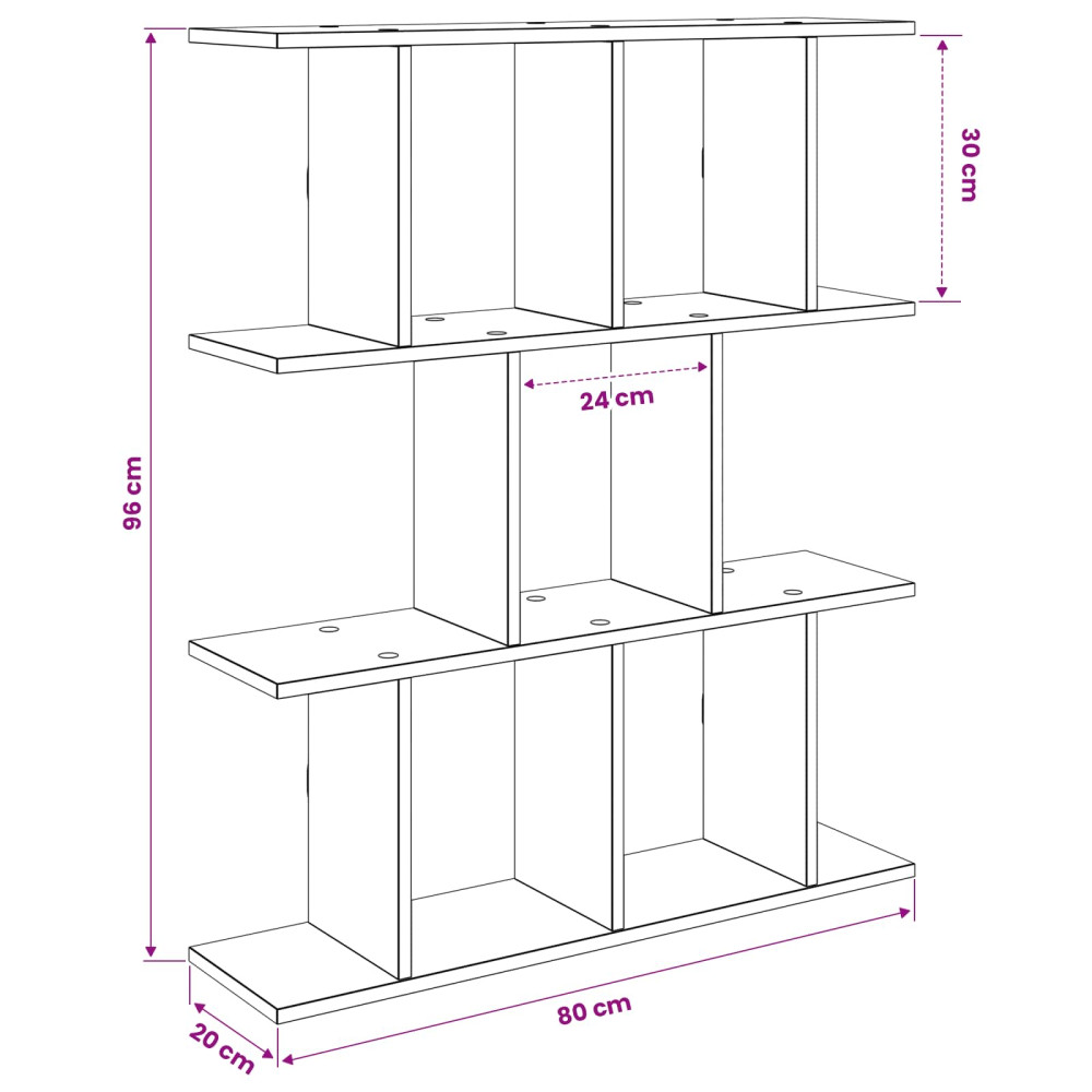 Produktbild för Vägg hylla Gammalt trä 80 x 20 x 96 cm Konstruerat trä