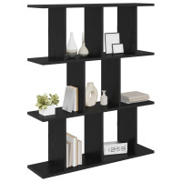 Produktbild för Vägg hylla Svart ek 102 x 20 x 96 cm Konstruerat trä