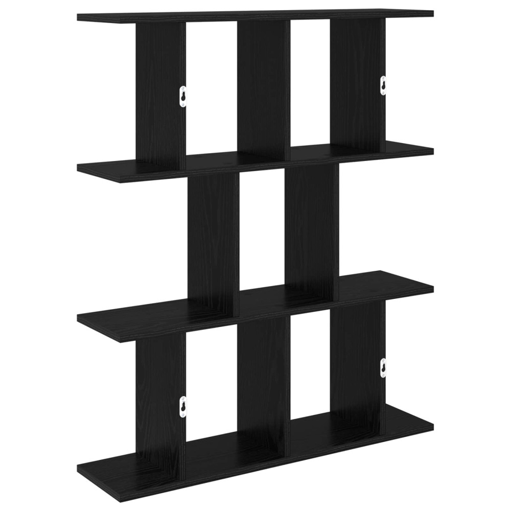 Produktbild för Vägg hylla Svart ek 102 x 20 x 96 cm Konstruerat trä